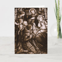 Sepia Stain Glass-julkort
