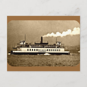 Sepia Steamboat Ferry Vykort