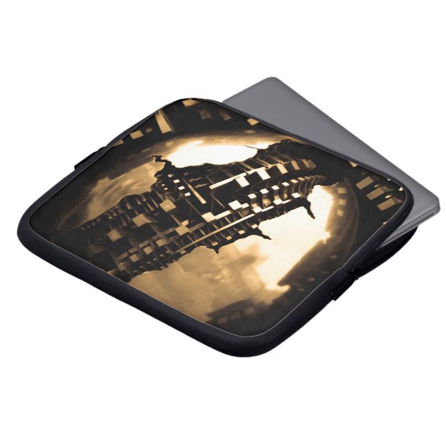 Sepia Steampunk  Laptop Fodral (Framsida topp)