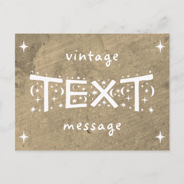 Sepia Sten Vintage-vykort Vykort (Framsida)