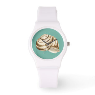 Sepia Stripe-Snäckan på skalet Armbandsur