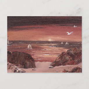 Sepia Sunset-vykort Vykort