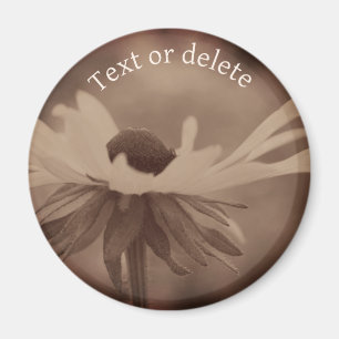 Sepia Svart Ögon Susanna Blomma Personlig Magnet