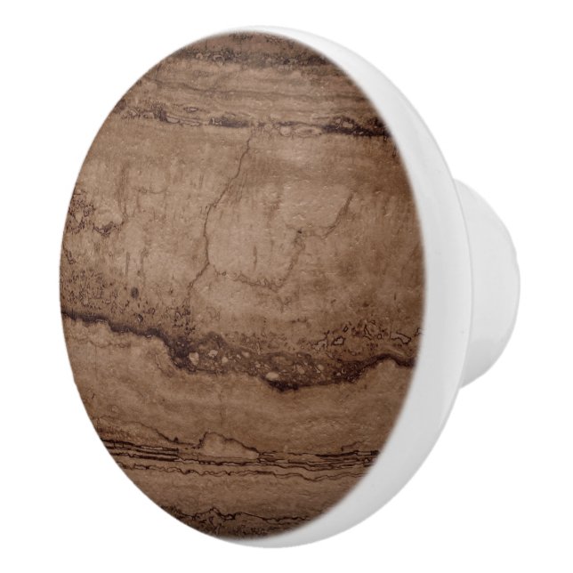 Sepia svartbrun tan Granite sten sten Knopp (Höger)