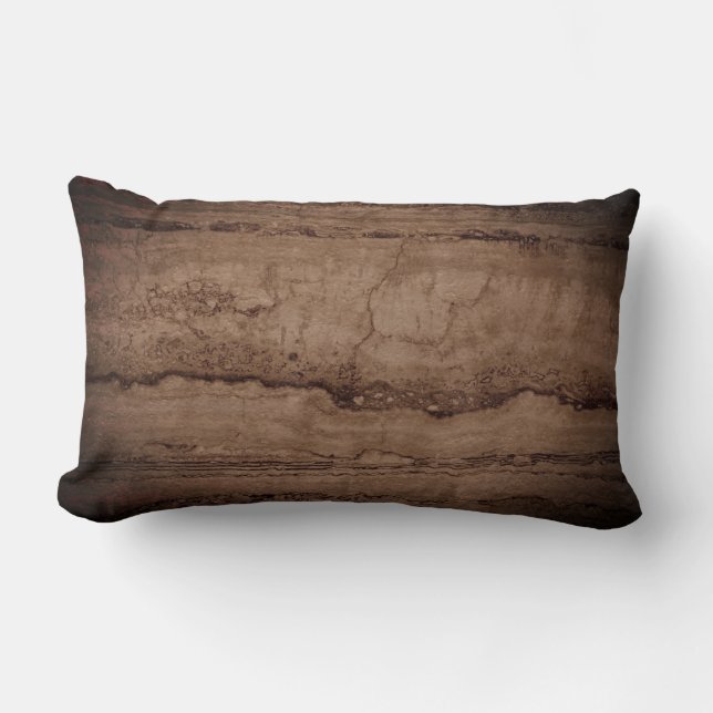 Sepia svartbrun tan Granite sten sten Lumbarkudde (Framsida)