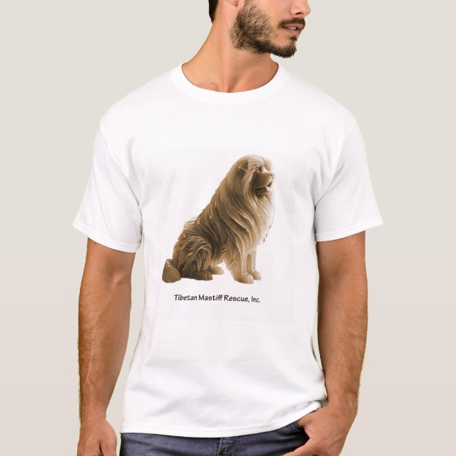 Sepia Tibetan Mastiff T-Shirt (Framsida)