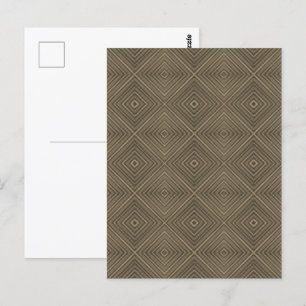 Sepia Ton Hypnotisk Diamant Modern Pop Art Vykort