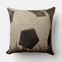 Sepia tonad fotbollboll kudde
