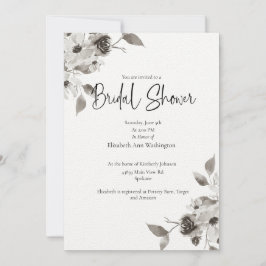 Sepia tonad vattenfärg Inbjudningskort för möhippa