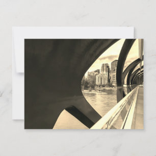 Sepia tonade Calgary Cityscape genom Peace Bridge Vykort