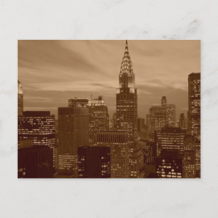 Sepia Tone New York City Vykort