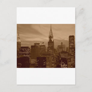Sepia Tone New York City Vykort
