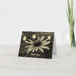 Sepia Toned Coneflower under Burk Ljus Tack Anteckningskort