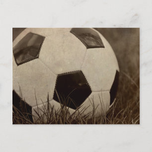 Sepia Toned Soccer Ball Vykort