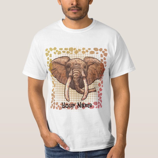 Sepia Tribal Elefant t-shirt (Framsida)