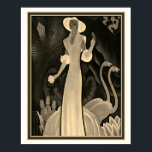 Sepia Tropical Art Deco Print-William P. Welsh Poster<br><div class="desc">Sepia,  Art Deco,  Tropical Print by William P. Welsh 16 x 20</div>