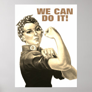 Sepia Vi kan göra det Världskrig II-propaganda Poster