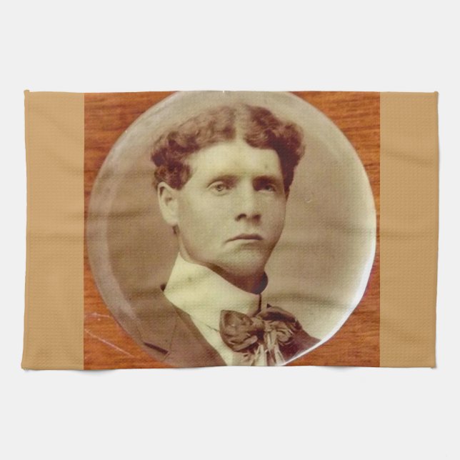 sepia viktoriansk stilig kille kökshandduk (Horisontell)