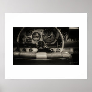 Sepia Vintage Plymouth Fury Affischtryck Poster