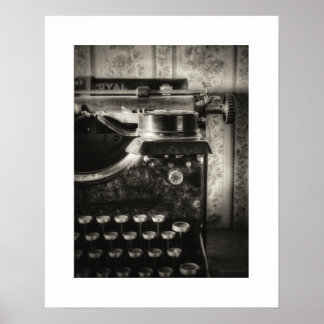 Sepia Vintage skrivmaskin Poster Print