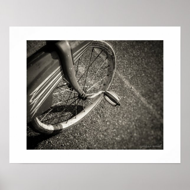 Sepia Vintage Trehjulingaffisch Poster (Framsidan)
