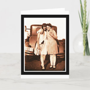 Sepia, Vintagen Bästa vänner Kort
