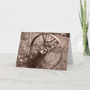 “Sepia Wagon Wheel #1” Födelsedagskort Kort