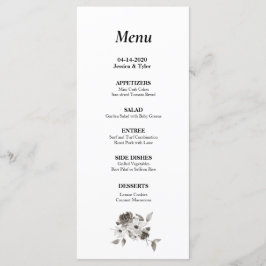 Sepia Watercolor Bröllop eller Event Menu Meny
