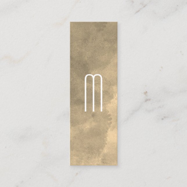 Sepia Watercolor Monogram Mini Visitkort (Framsida)