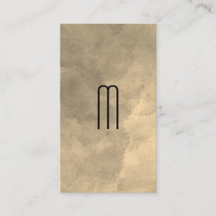 Sepia Watercolor Monogram Visitkort