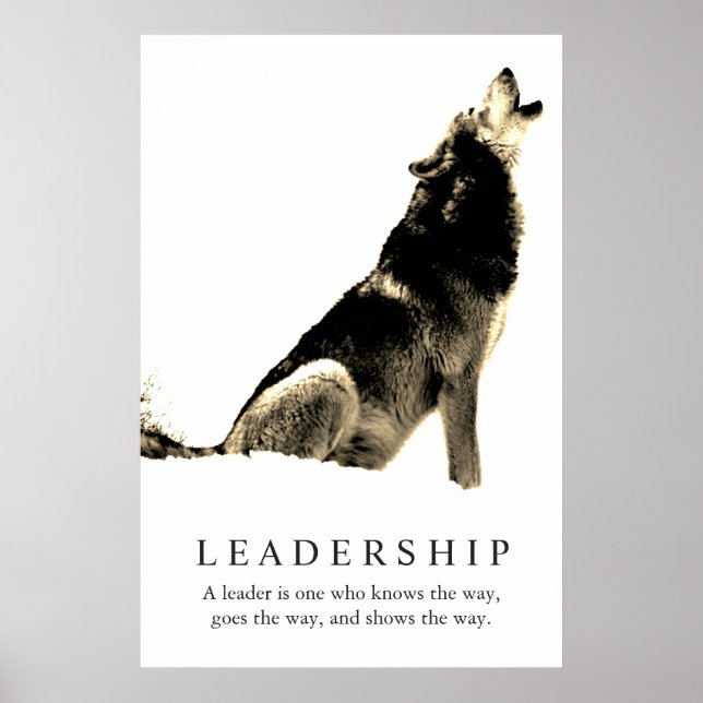 Sepia White Inspirational Leaagement Varg Poster (Framsidan)
