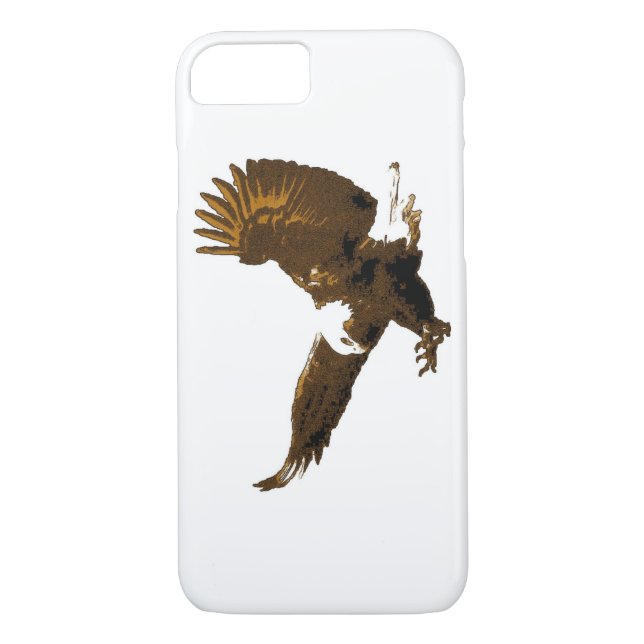 Sepia White Landing Eagle iPhone 7 Fodral Case-Mate iPhone Skal (Baksida)