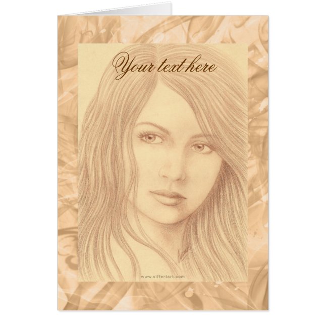 Sepia Woman II Hälsningskort (Framsidan)