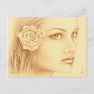 Sepia Woman Vykort
