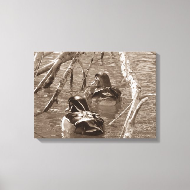 Sepia Wood Anka Pair Canvastryck (Framsida)