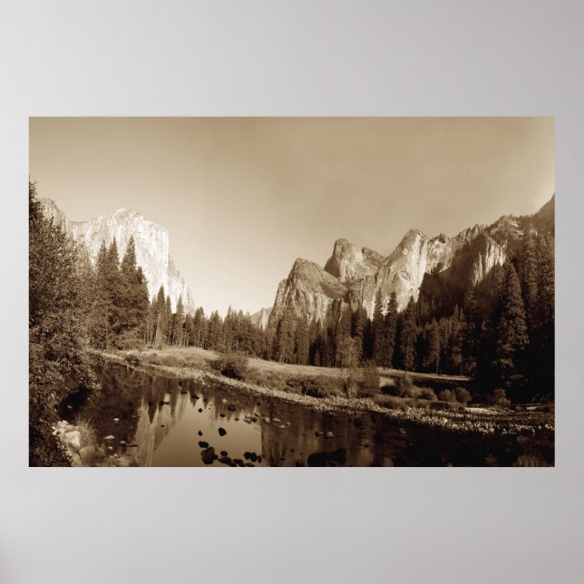 Sepia Yosemite Valley Poster (Framsidan)