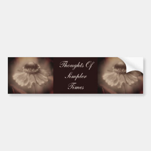 Sepia Zinnia Blomma Enklare Tider Bildekal