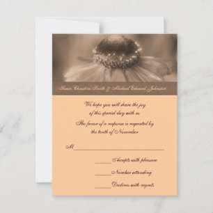 Sepia Zinnia Flower Bröllop OSA Kort