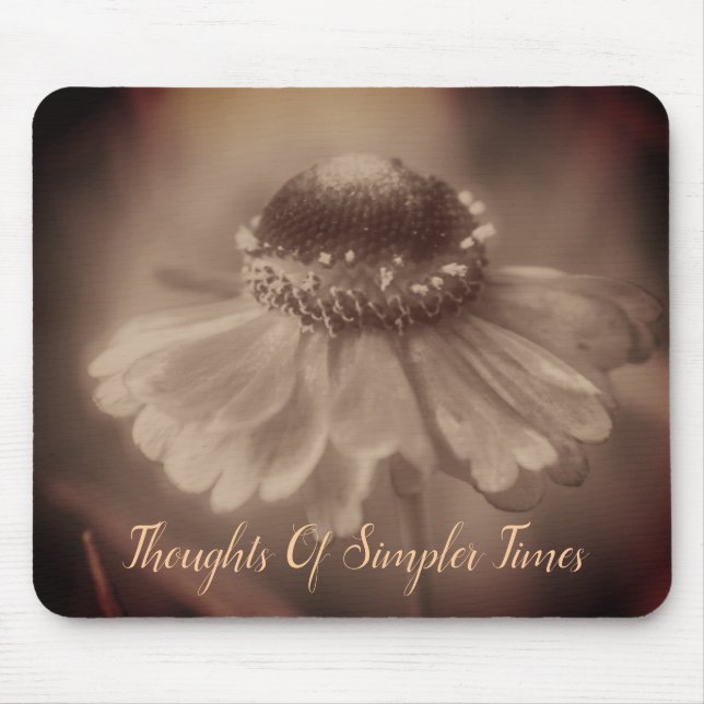 Sepia Zinnia Flower Simpler Times - inspiration Musmatta (Framsidan)