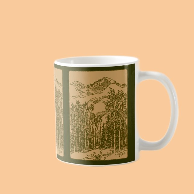Sepiabergen och skogen kaffemugg (Skapare uppladdad)