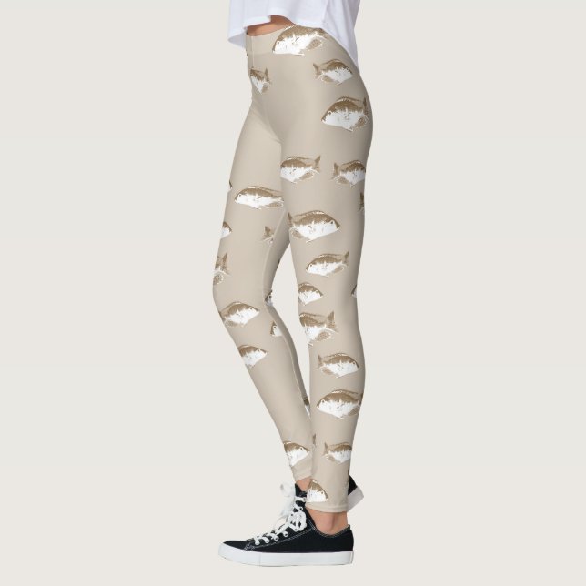 Sepiabisk fisk leggings (Vänster)