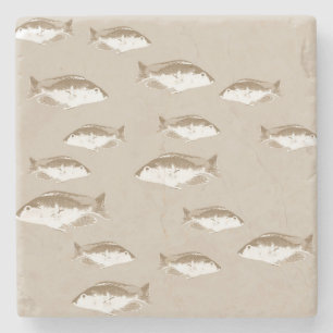 Sepiabisk fisk stenunderlägg