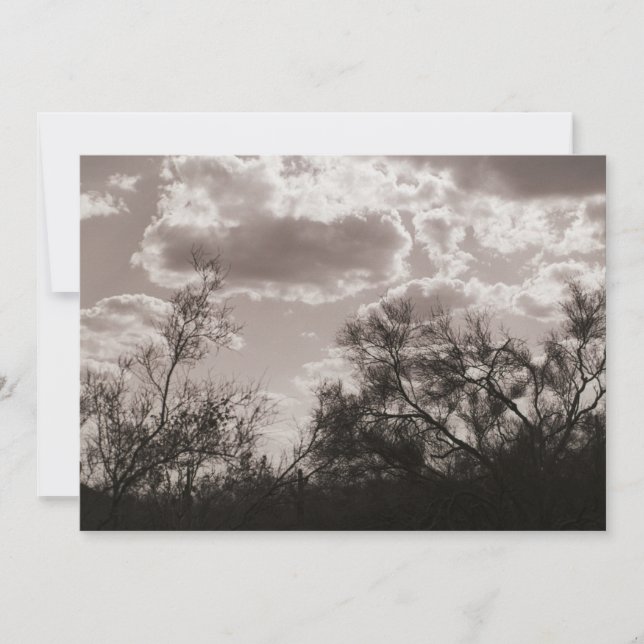 Sepiainbjudan till Penselbakgrundsbelysning (AZ-de Inbjudningar (Framsida)