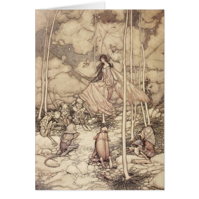 Sepiatonad älgdrottning med kräftor OBS kort (Framsidan)