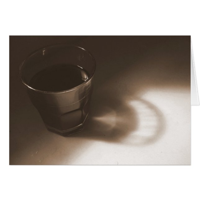 Sepiskt kaffeglas hälsningskort (Framsidan Horizontal)