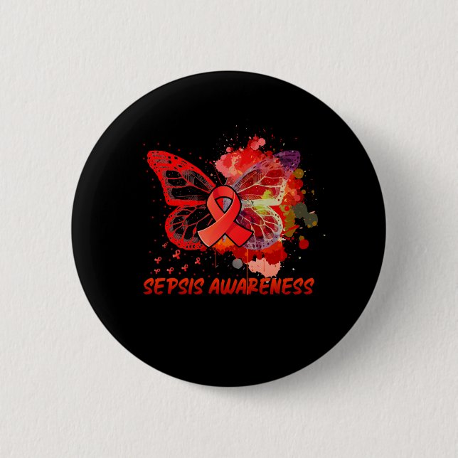 Sepsis Awareness Butterfly Knapp (Framsida)