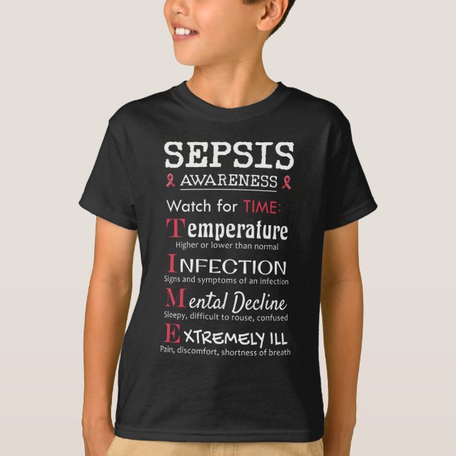 Sepsis Awareness Watch for TIME Guide T Shirt (Framsida)