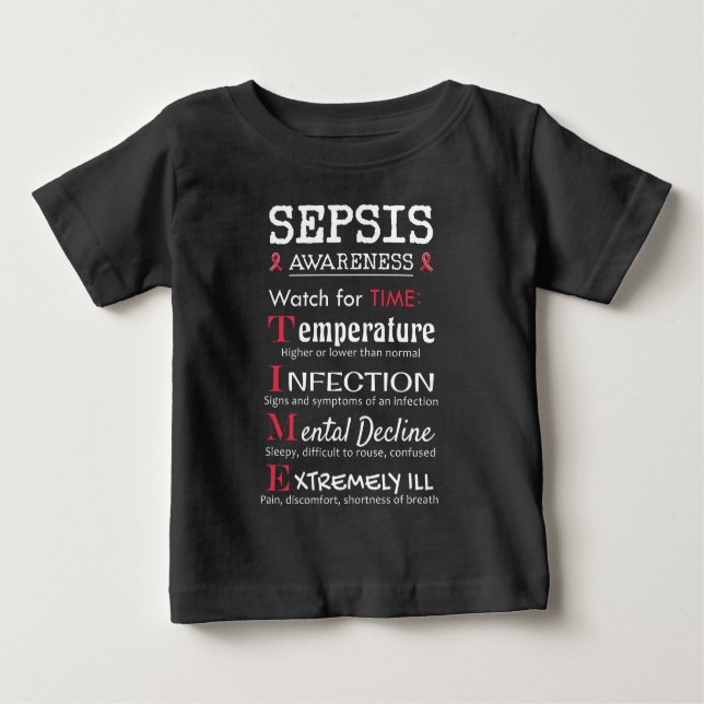 Sepsis Awareness Watch for TIME Guide T Shirt (Framsida)