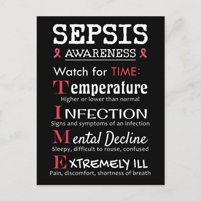 Sepsis Awareness Watch for TIME Guide Vykort (Framsida)