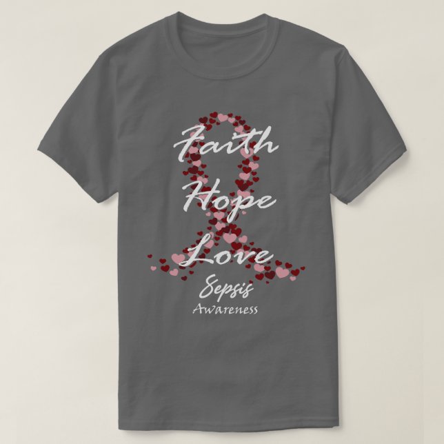 Sepsis-medvetandegörandet Hoith Hope Kärlek hoppas T Shirt (Design framsida)